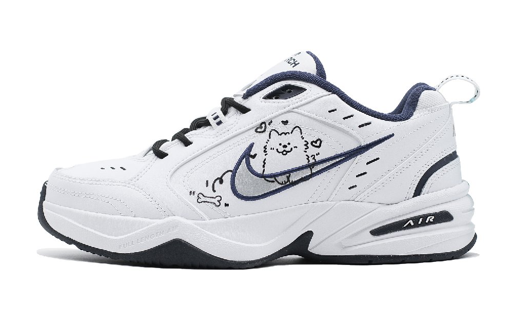 Nike Air Monarch 4 Snowplain Abrasion Resistant Height Increasing Low Top Chunky Sneakers Unisex White