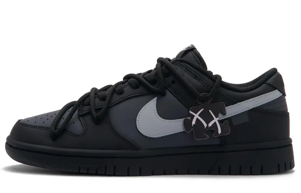 Nike Dunk Black Humor Abrasion Resistant Low Top Skateboard Shoes Unisex Black Gray