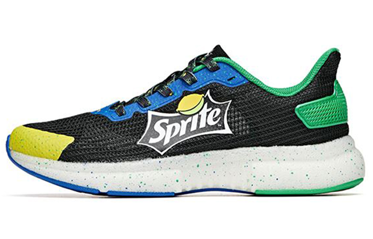 Sprite x Anta Cushioning Anti-Slip And Wear-Resistant Rebound Low-Top Running Shoes Men's Black Green Yellow