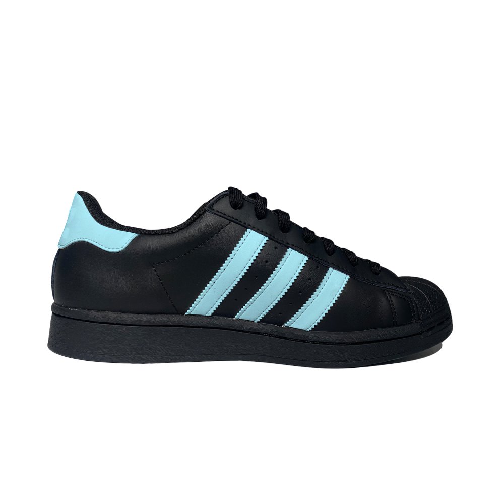 Adidas Originals SUPERSTAR Star Yarn & Light Blue Low top Skateboard Shoes Unisex Black Blue