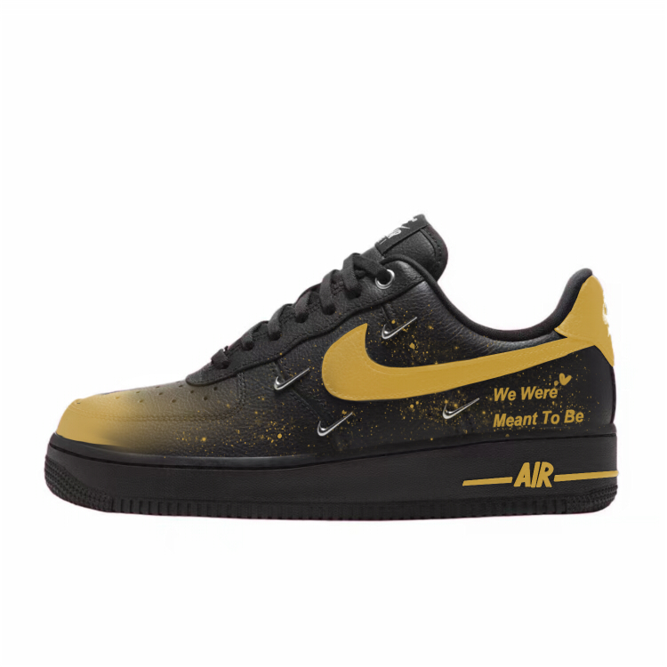 Nike Air Force 1 Low WMNS Wear-Resistant Slip-Resistant Low-Top Skateboard Shoes Women's Black Yellow