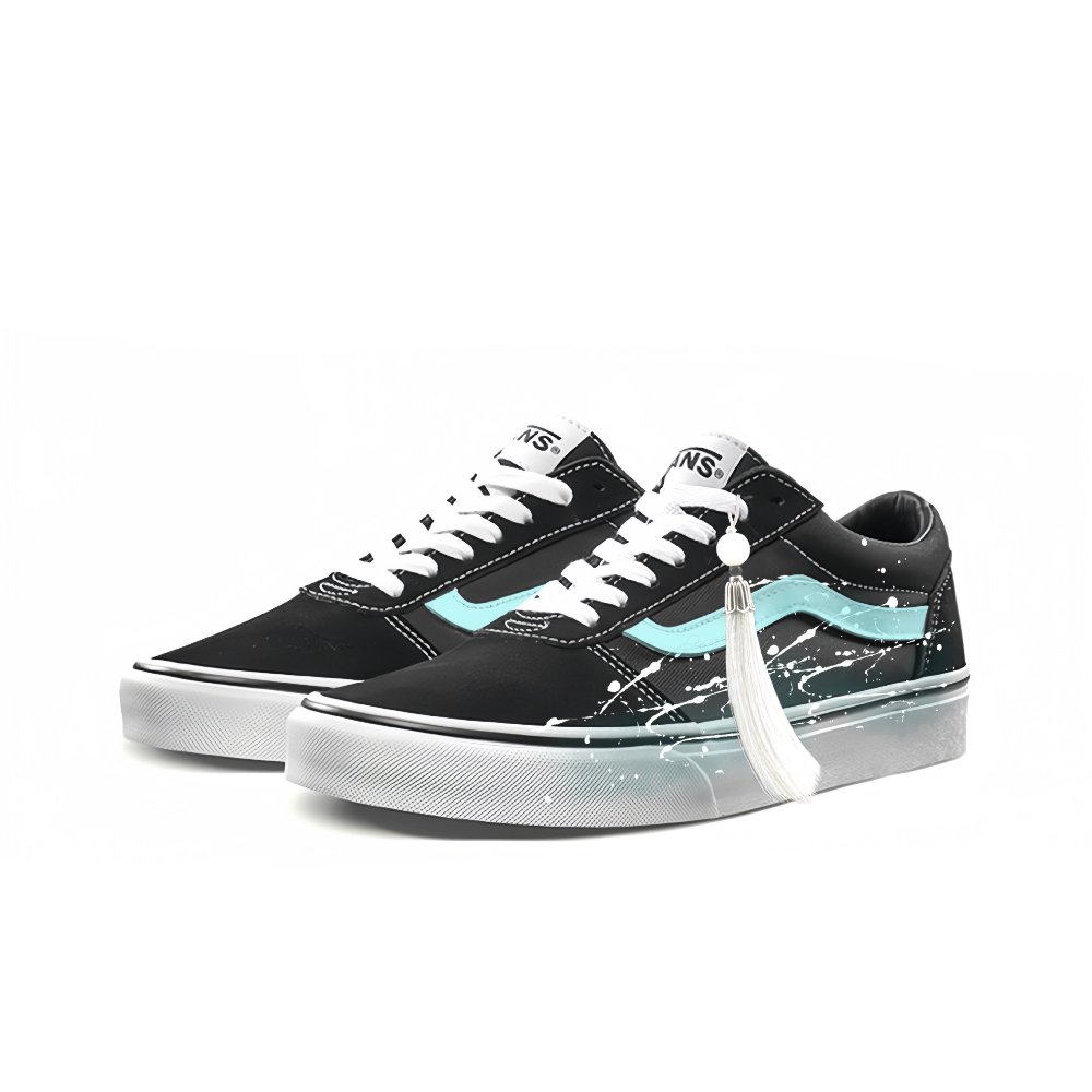 Vans Ward Slip Resistant, Abrasion Resistant, Lightweight Low Top Skateboard Shoes Women's Black Blue