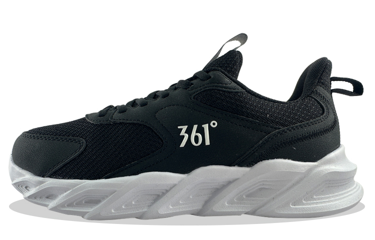 361° Breathable Low Top Running Shoes Men's Black White