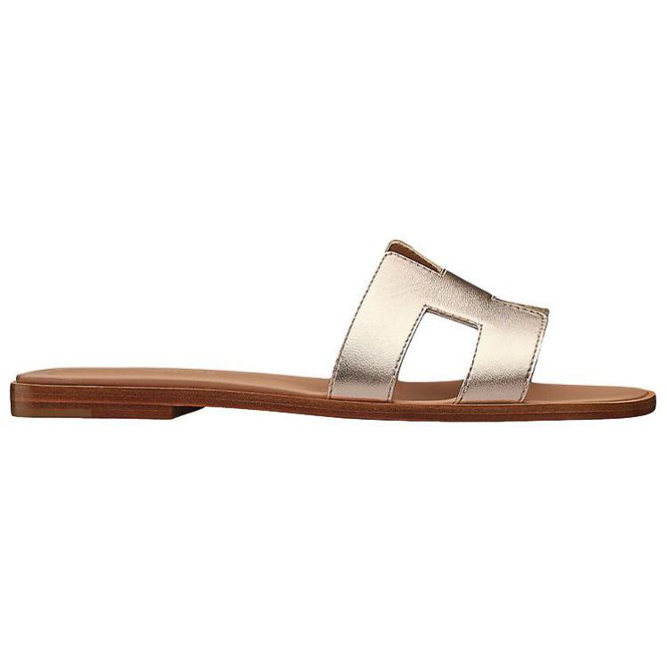 HERMES Oran Stylish Sandal Women's Gilded Pink