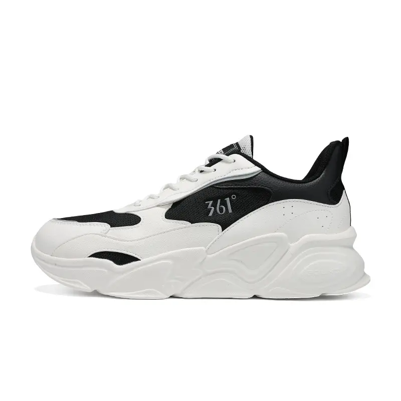 361° Cushioning Breathable Lightweight Low-Top Casual Shoes Men's White Black