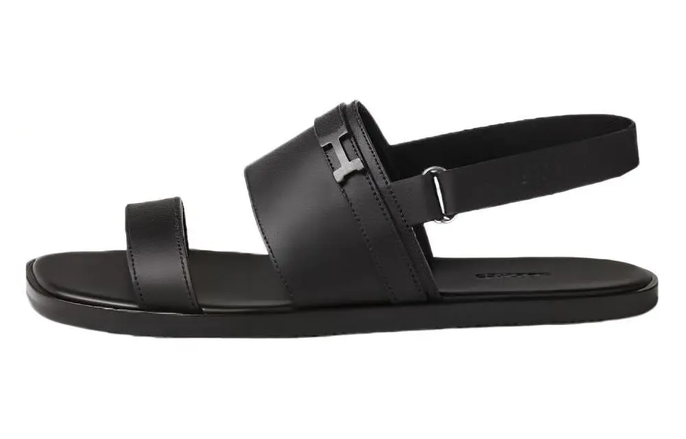 HERMES Henrio One Strap Sandals Men's Black