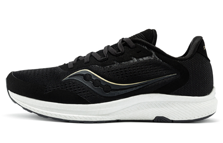 Saucony Freedom 4 Cushioning Anti-Slip Wear-Resistant Breathability Low-Top Casual Running Shoes Women's Black White