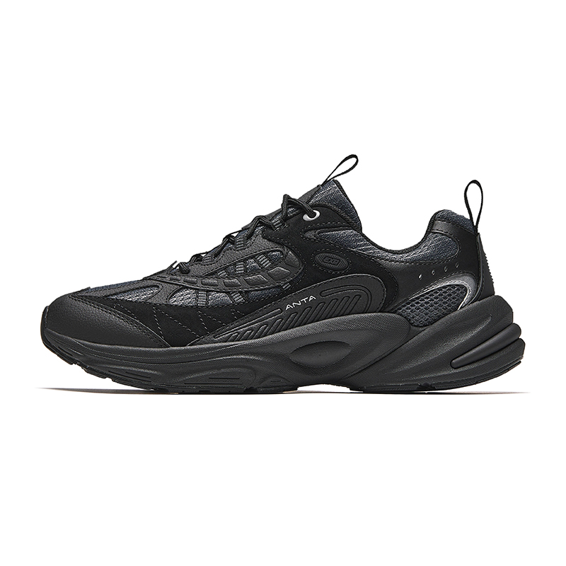 Anta Running Collection Slip Resistant Abrasion Resistant Shock Absorbers Low Top Casual Running Shoes Men's Black