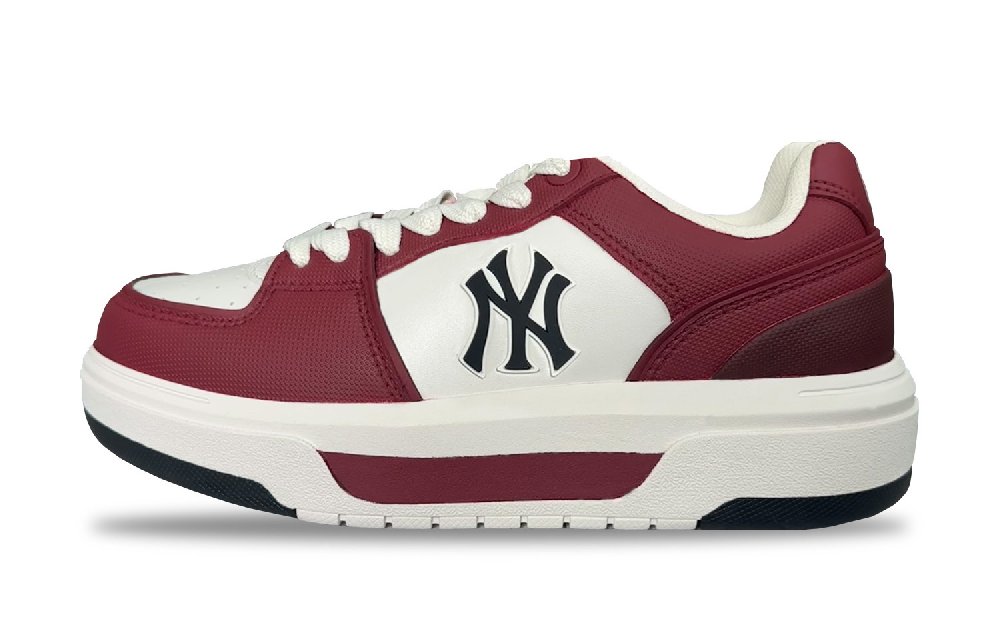 MLB Chunky Liner Crimson Wind Gray Cushioning, Wear Resistant Low Top Skateboard Shoes Women's Dark Red