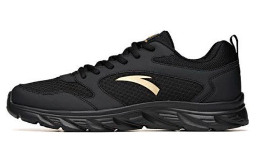 Anta Slip Resistant, Breathable, Lightweight Low top Running Shoes Men's Black Gold