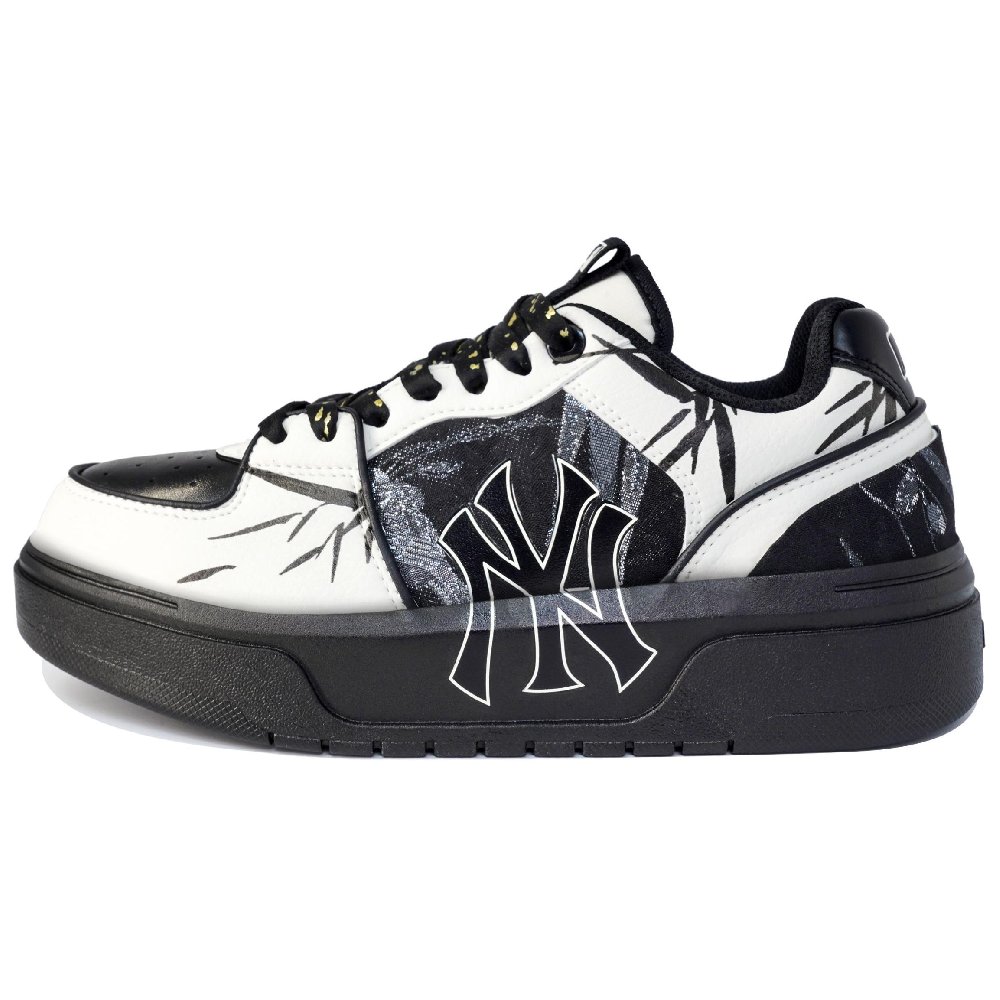 MLB Chunky Liner Anti-Slip Wear-Resistant Low-Top Skateboard Shoes Unisex Black White