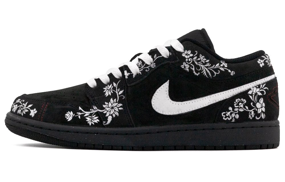 Jordan Air Jordan 1 Slip-Resistant Low-Top Vintage Basketball Shoes Men's Black White
