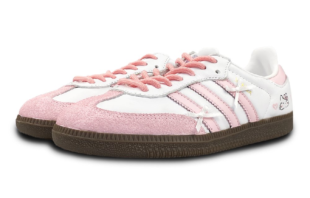 Adidas Originals SAMBA OG Anti-Slip Wear-Resistant Low-Top Skateboard Shoes Unisex White Pink