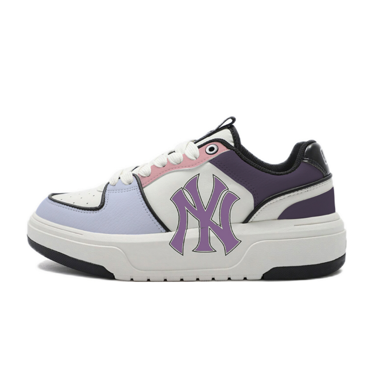 MLB Chunky Liner Slip Resistant Low Top Skateboard Shoes Unisex White Purple