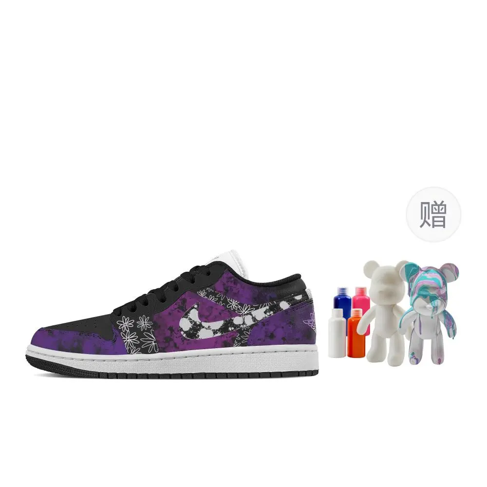 Jordan Air Jordan 1 Comet, Fluid Bear Abrasion Resistant Low top Vintage Basketball Shoes Women's Purple