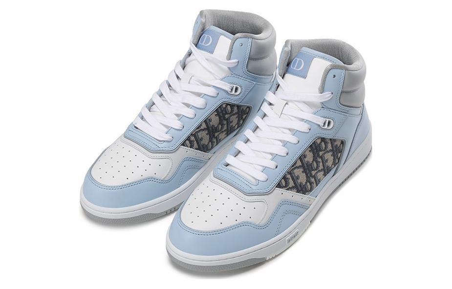 DIOR B27 High Top Stylish Skateboarding Shoes Men's Light Blue купить в интернет-магазине Yoocart с быстрой доставкой по России.