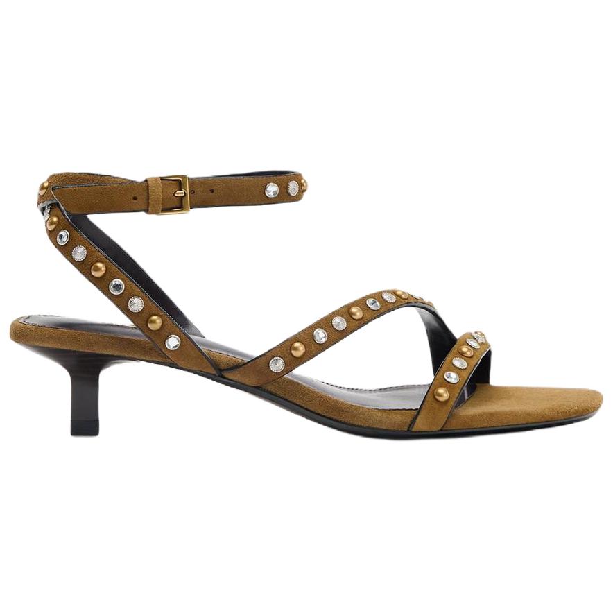 ZARA One Strap Sandals 4cm Women's Olive Green купить в интернет-магазине Yoocart с быстрой доставкой по России.