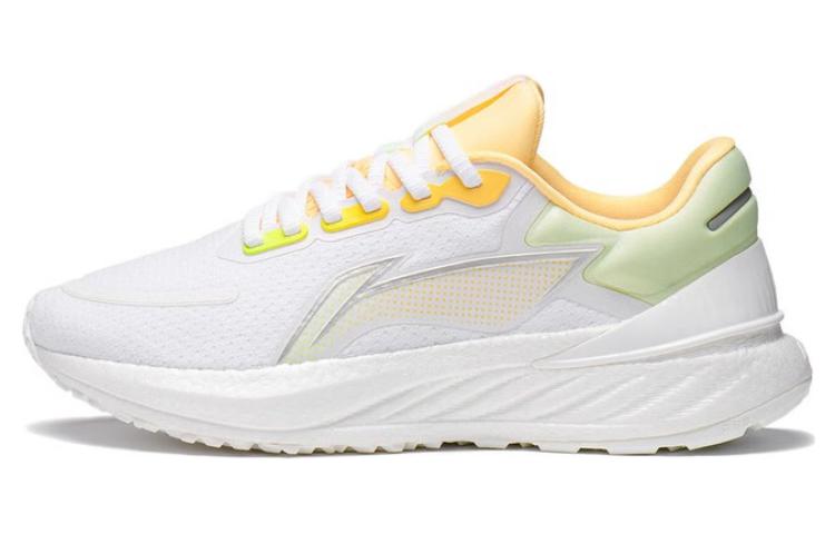LiNing YueYing 2.0 Cushioning Slip Resistant And Abrasion Resistant Low Top Running Shoes Women's White Green Orange