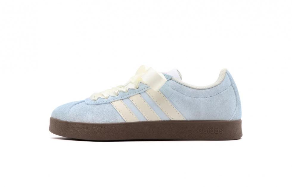 Adidas Neo VL Court 2.0 Sea Salt Rose Anti-Slip Wear-Resistant Low-Top Skateboard Shoes Unisex Light Blue