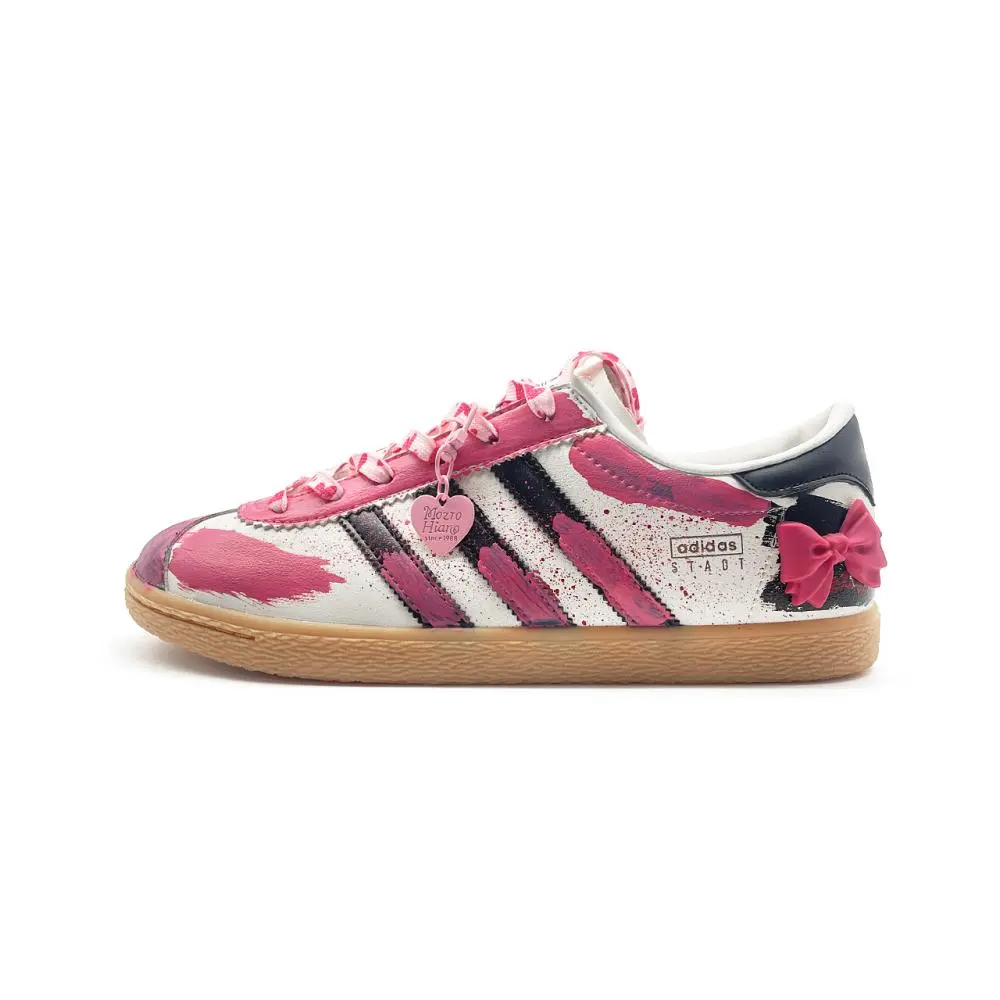 Adidas Originals Stadt Pink Sweetheart Low top German Army Trainers Unisex Beige White Pink