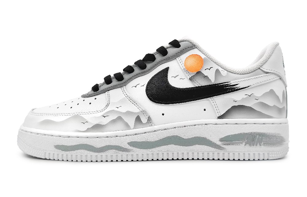 Nike Air Force 1 Low LE Low-Top Skateboard Shoes GS Light Gray Black