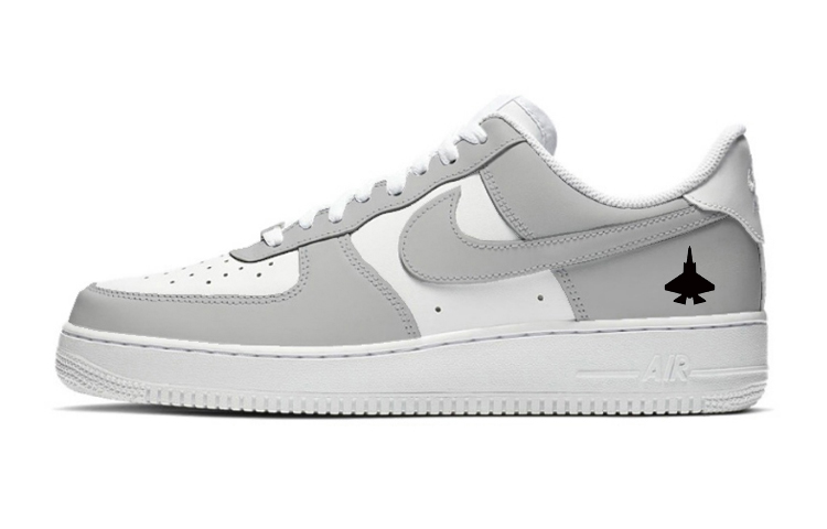 Nike Air Force 1 Slip-Resistant Low-Top Skateboard Shoes Men's White Gray Black