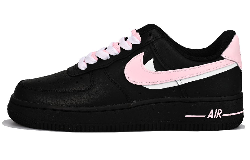 Nike Air Force 1 Low Top Skateboard Shoes Women's Black Pink