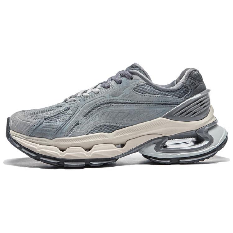 LiNing Furious Rider BOW Cushioning Wear-Resistant Low-Top Running Shoes Men's Gray Blue