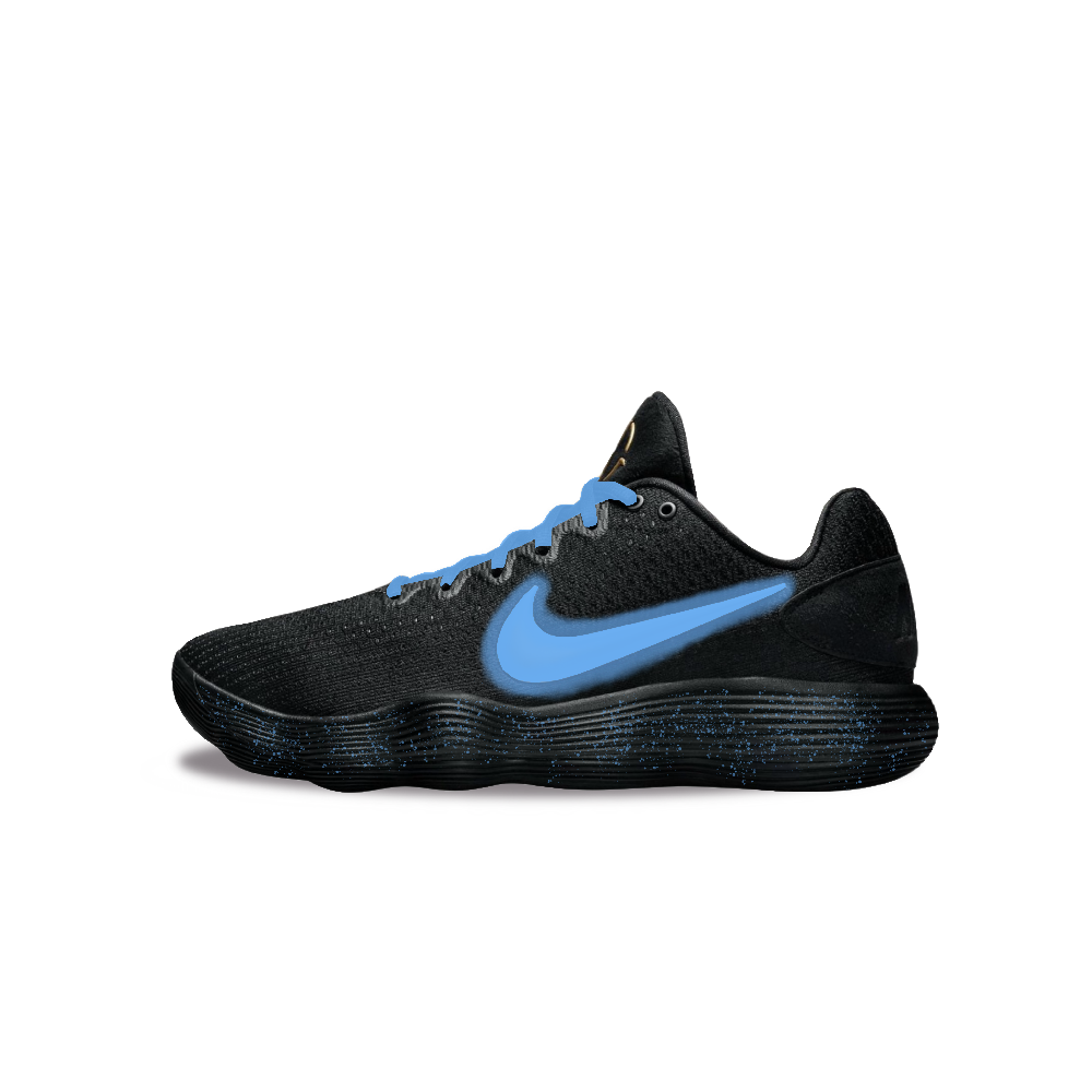 Nike Hyperdunk 2017 Abrasion Resistant Low Top Basketball Shoes Men's Black Blue
