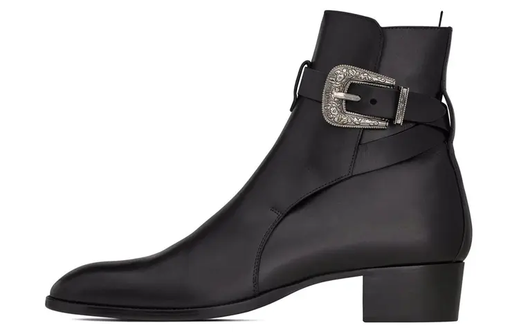SAINT LAURENT Ankle Boots 4cm Men's Black