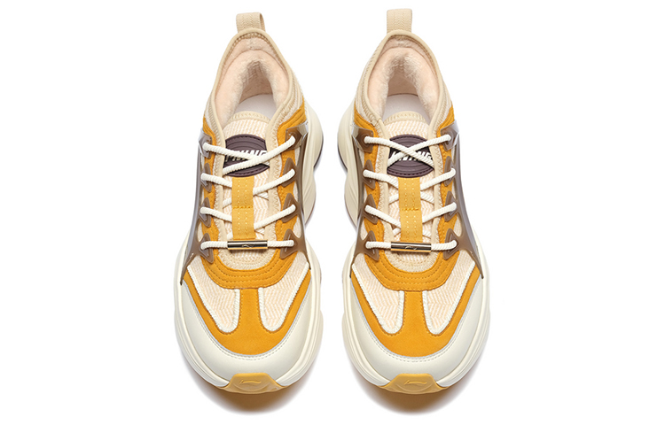 LI-NING 1990 Classic Collection Anti-Slip Wear-Resistant Low-Top Sports Casual Shoes Women's Yellow
