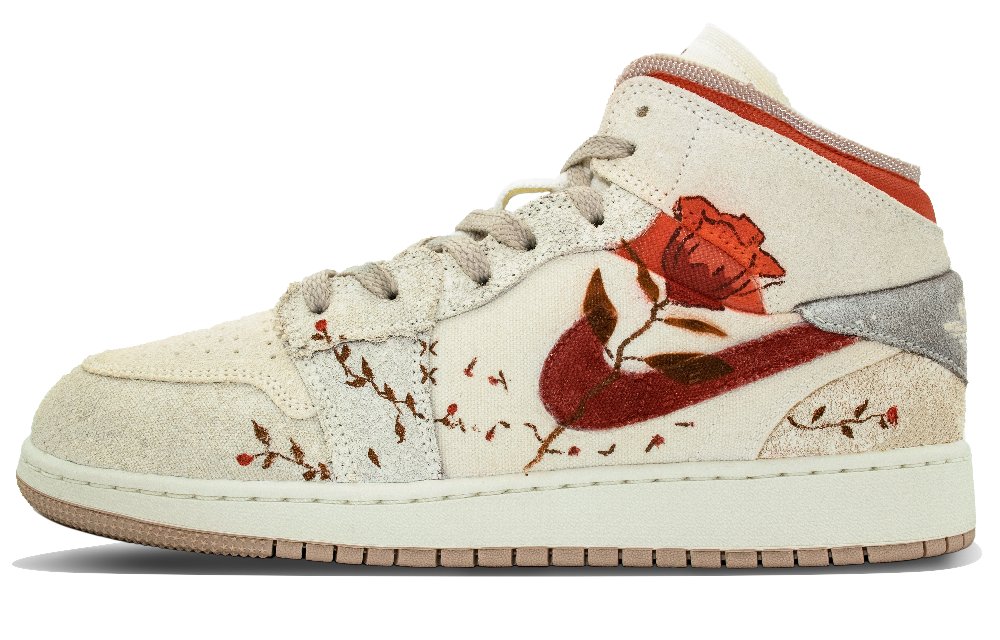 Jordan Air Jordan 1 Vintage Basketball Shoes Women's Mid Top White/Red