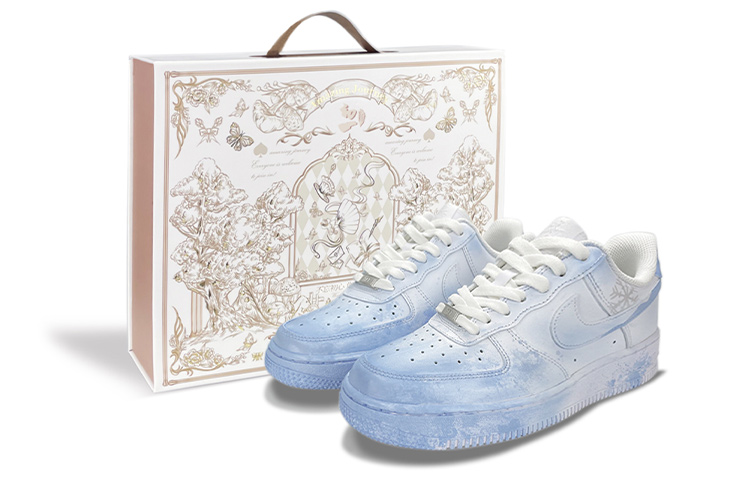 Nike Air Force 1 Low-Top Skateboard Shoes Women's Blue White