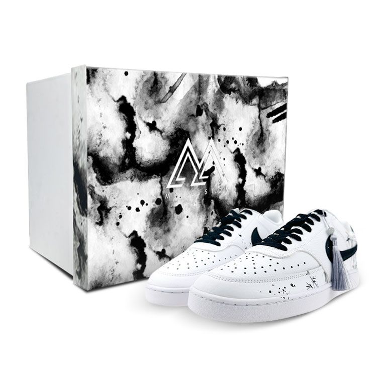 Nike Court Vision 1 Skateboard Shoes Men Low-Top White/Black