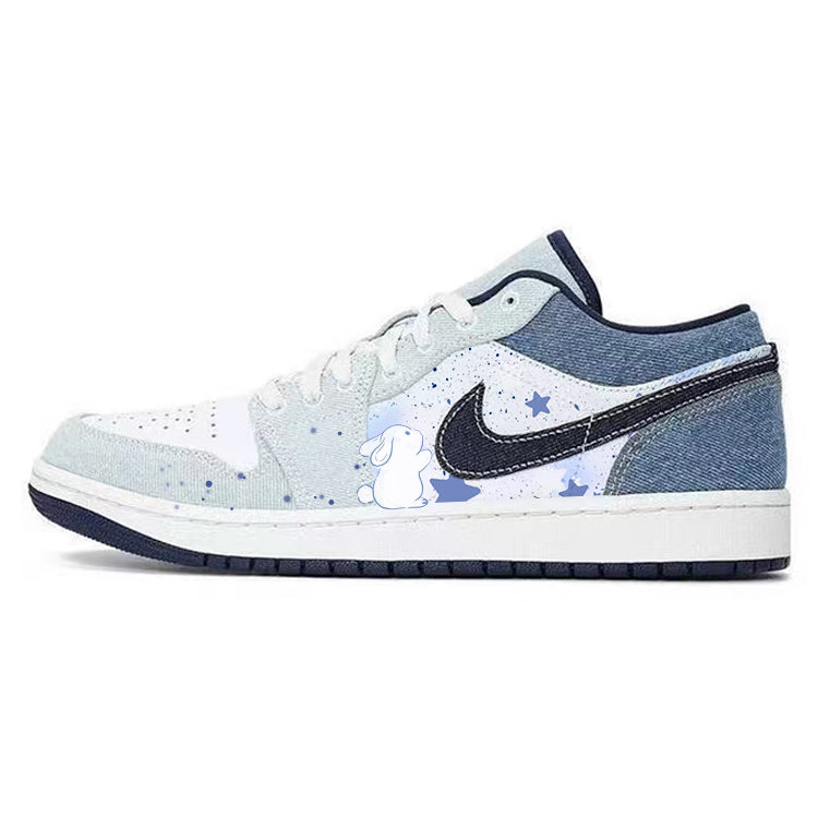 Jordan Air Jordan 1 Vintage Basketball Shoes Men's Low top White/Blue