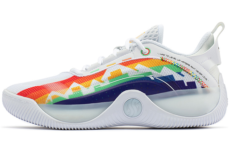 361° AG LVL UP 1 Rainbow Basketball Shoes Men's White Orange
