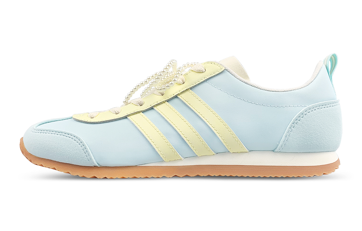 Adidas VS JOG 2.0 Abrasion Resistant Low top Casual Shoes Unisex Blue Yellow