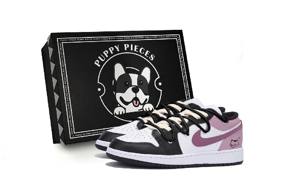 Jordan Air Jordan 1 Vintage Basketball Shoes Men Low Top Black Pink
