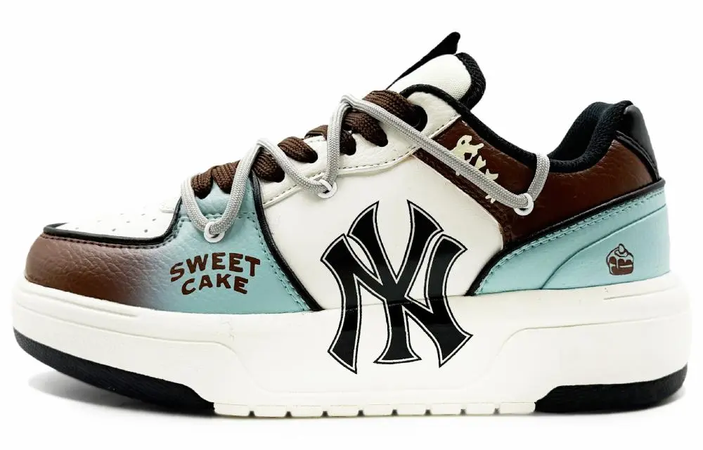 MLB Chunky Liner Abrasion Resistant Low top Skateboard Shoes Unisex Brown Blue