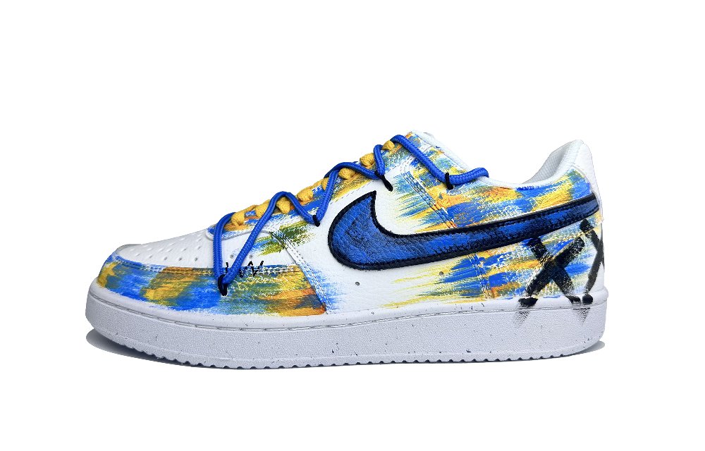 Nike Court Vision 1 Before The Heavy Rainstorm Abrasion Resistant Low Top Skateboard Shoes Unisex Blue