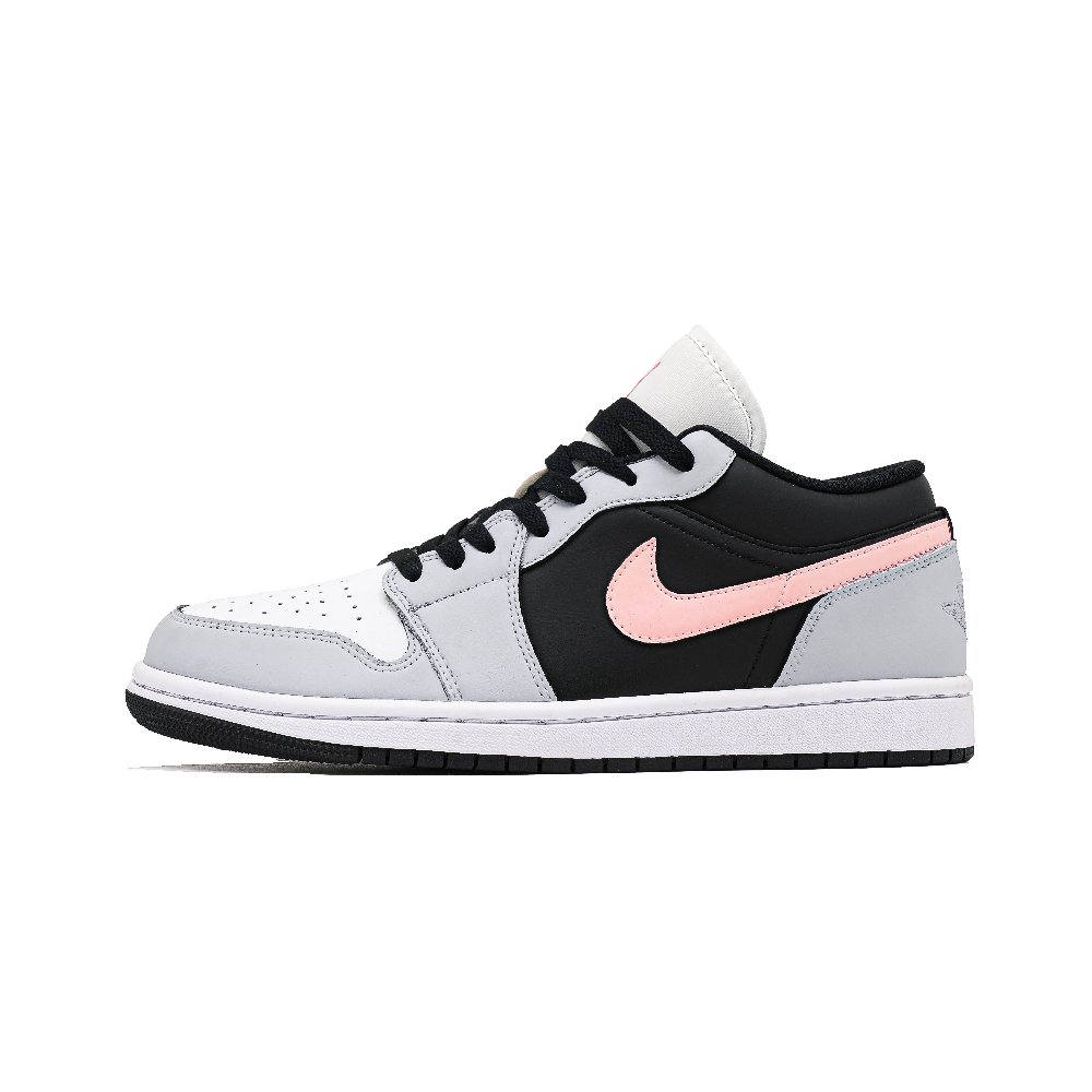 Jordan 1 Low Top Vintage Basketball Shoes Unisex White Black Pink