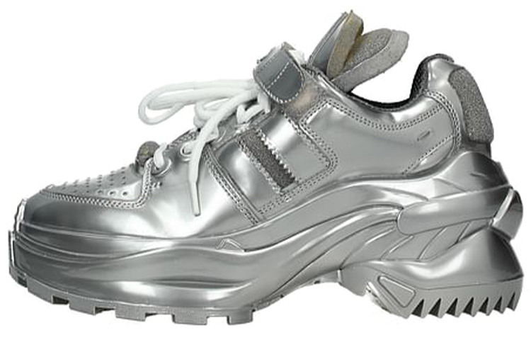 Maison Margiela Cushioning, Wear Resistant Low Top Chunky Sneakers Women's Silver