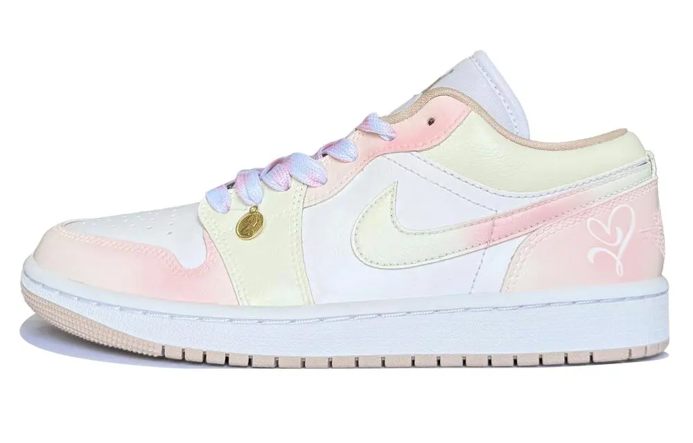 Jordan Air Jordan 1 Lunar Post, Light Pink Glow Cushioning Low top Vintage Basketball Shoes Unisex Pink White