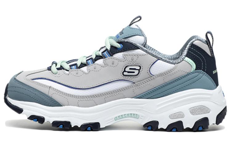 Skechers D Lites 1.0 Low Running Shoes Grey/Blue Women's