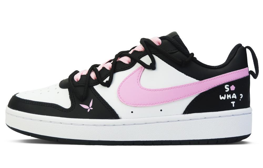 Nike Court Borough Low Black Pink Elf Low-Top Skateboard Shoes GS Black Pink