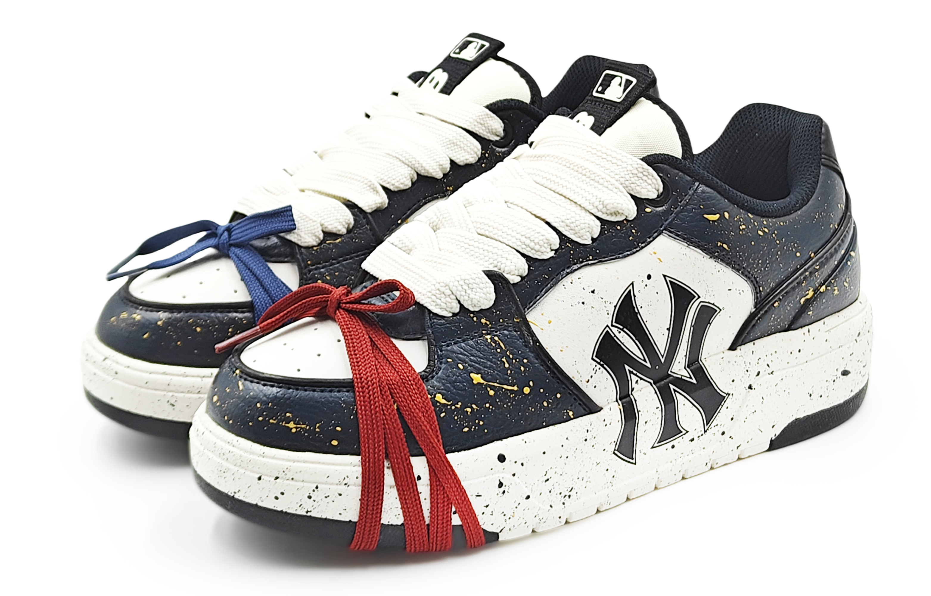 MLB Chunky Liner Abrasion Resistant Slip Resistant Low Top Skateboard Shoes Unisex Navy Blue