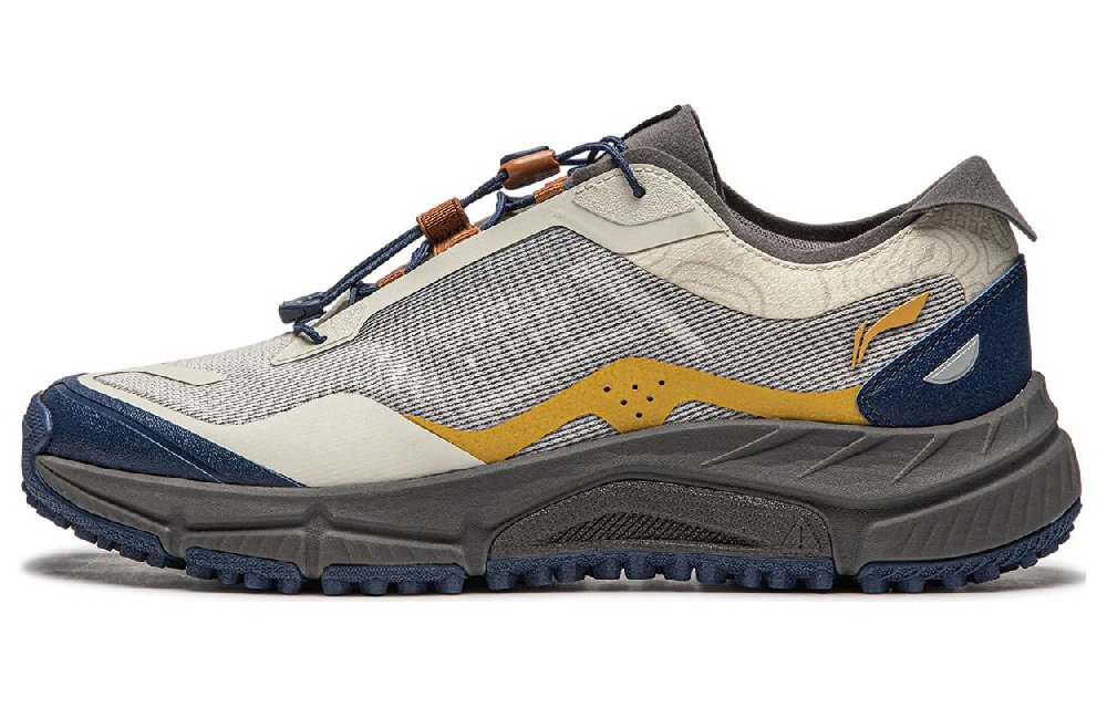 LiNing Outdoor CF Tracing Slip Resistant Abrasion Resistant Low top Hiking Shoes Men's Gray Black