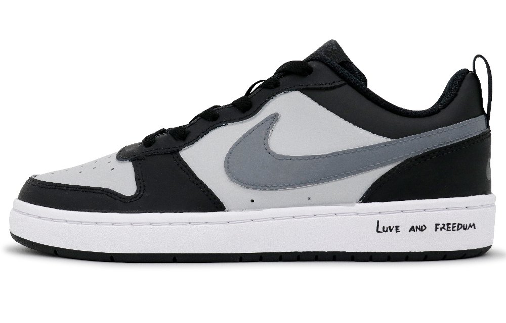 Nike Court Borough 2 Non-slip Lightweight Low-Top Skateboard Shoes Women's Black Gray Color