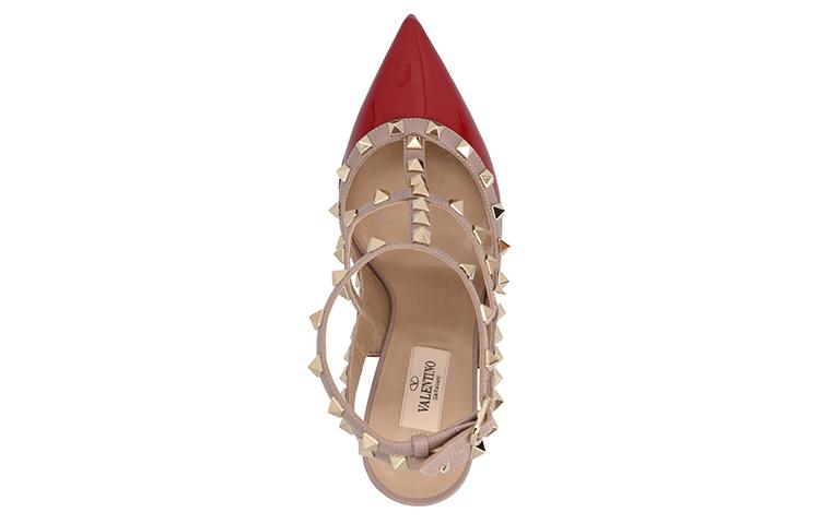 Valentino Rockstud Slim Heel High Heels Women's Red