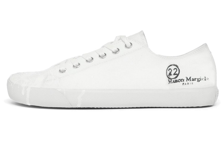 Maison Margiela Tabi Paint Drop Stylish Skateboarding Shoes Men's White